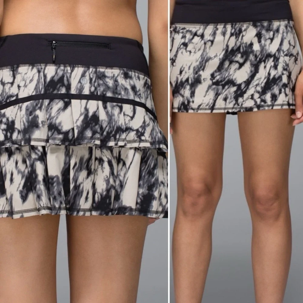 Lululemon Run: Pace Setter Skirt size 6 Great Granite Black Mojave Tan